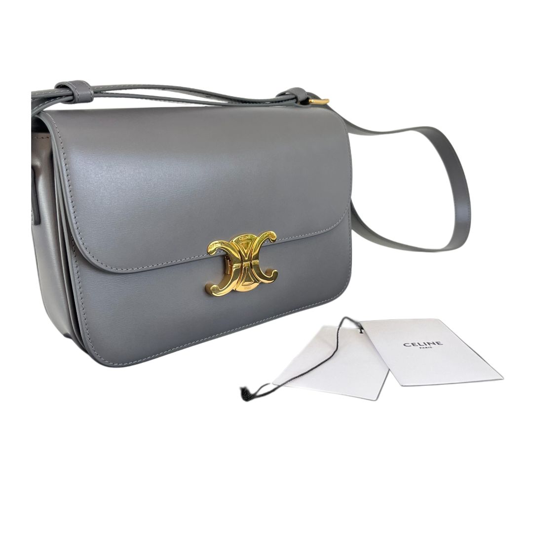 Celine Triomphe Classic Grey Flap Bag