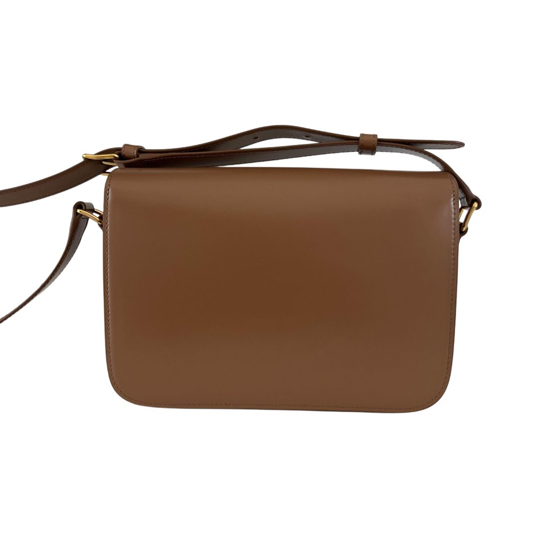 Celine Triomphe Classic Brown Flap Bag