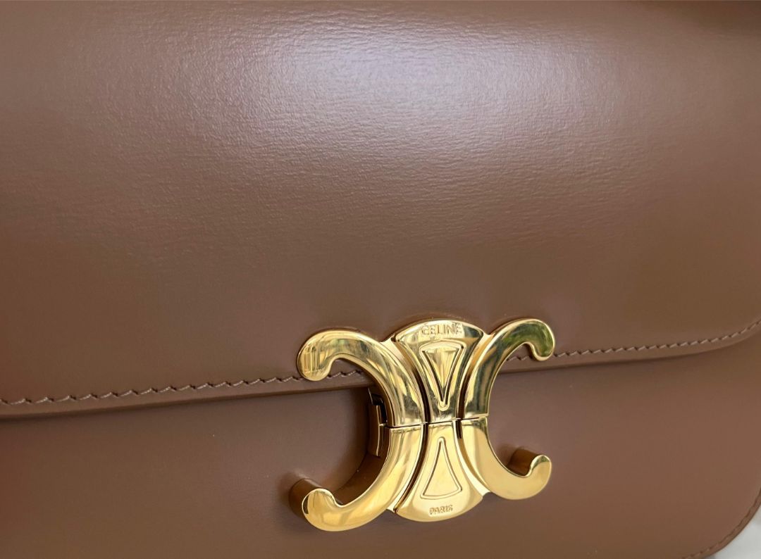 Celine Triomphe Classic Brown Flap Bag