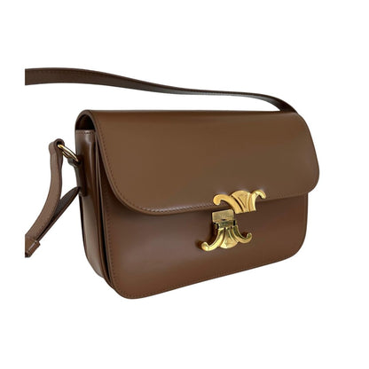 Celine Triomphe Classic Brown Flap Bag