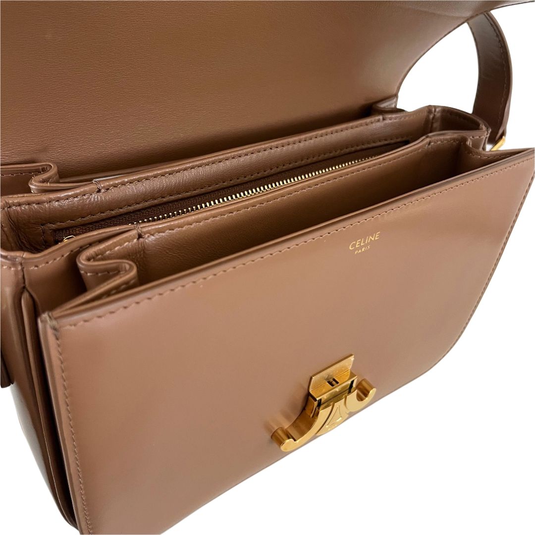 Celine Triomphe Classic Brown Flap Bag