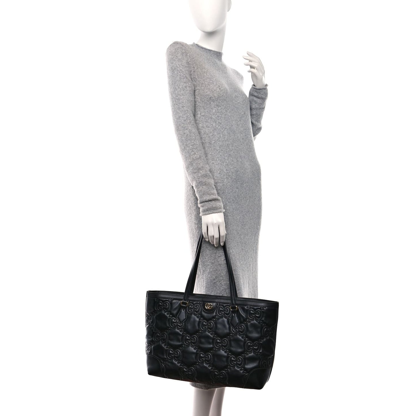 Gucci  Calfskin GG Matelasse Medium Ophidia Shopping Tote Black