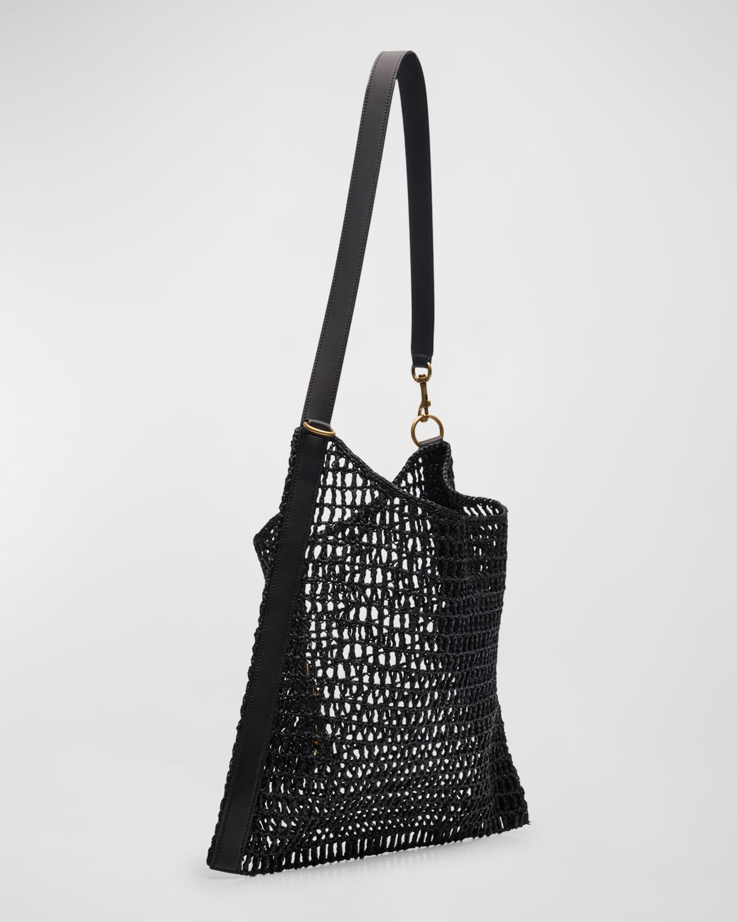 Saint Laurent Xalis YSL Shoulder Bag in Raffia Macrame