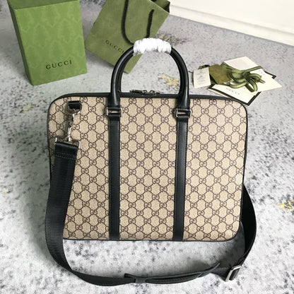 GUCCI Supreme Monogram Briefcase Black