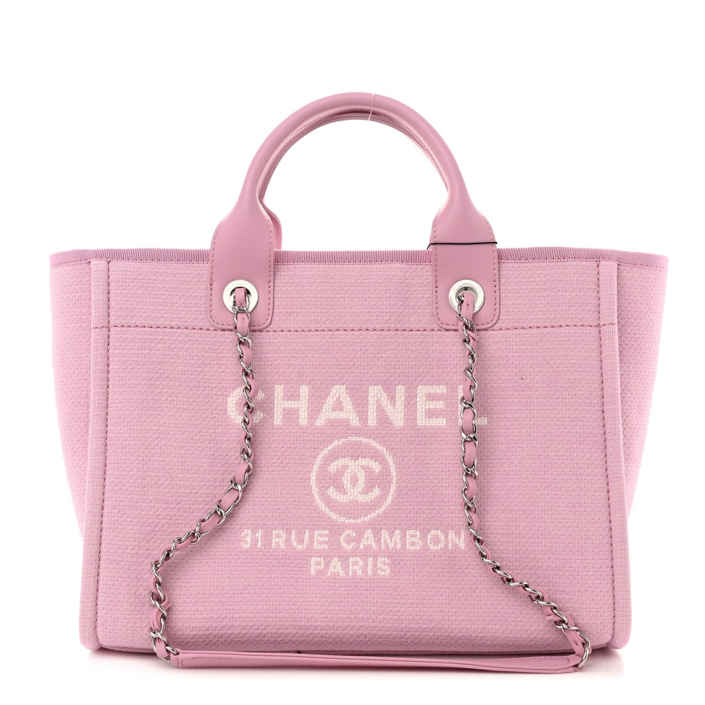 Chanel  Mixed Fibers Small Deauville Tote Pink