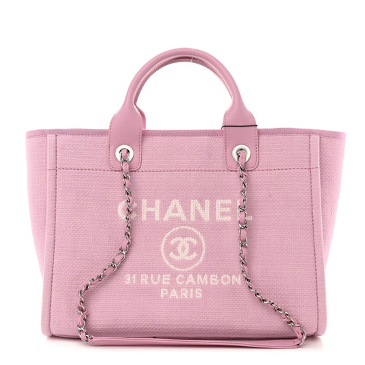 Chanel  Mixed Fibers Small Deauville Tote Pink