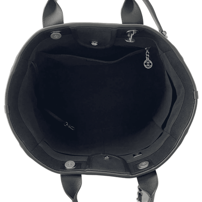 CHANEL Deauville 2wayTote Bag Black A66941 Cotton Leather