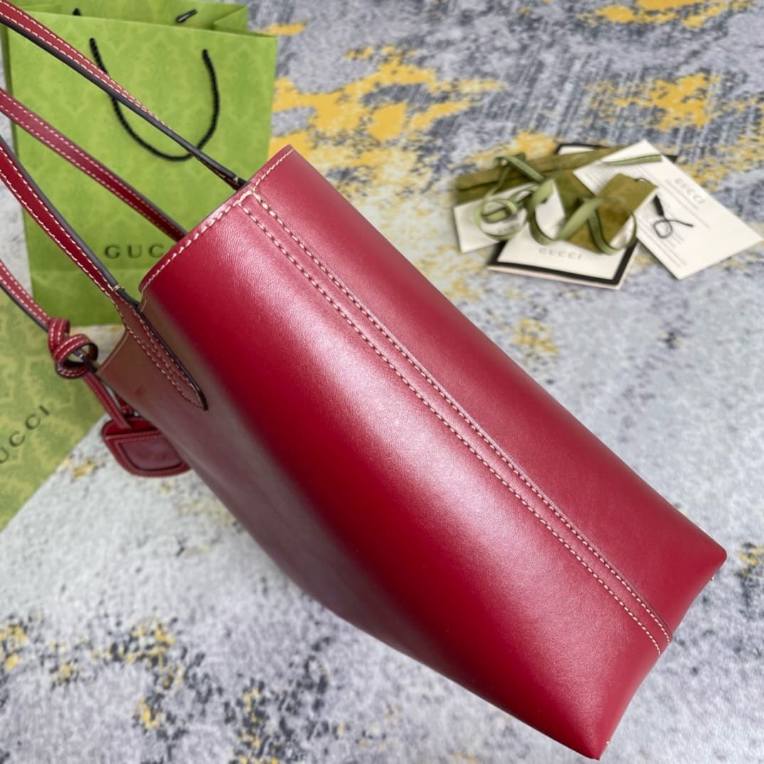 Gucci Tote Bag Floral Pattern GG Blooms Reversible Beige Pink