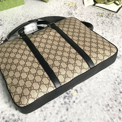 GUCCI Supreme Monogram Briefcase Black