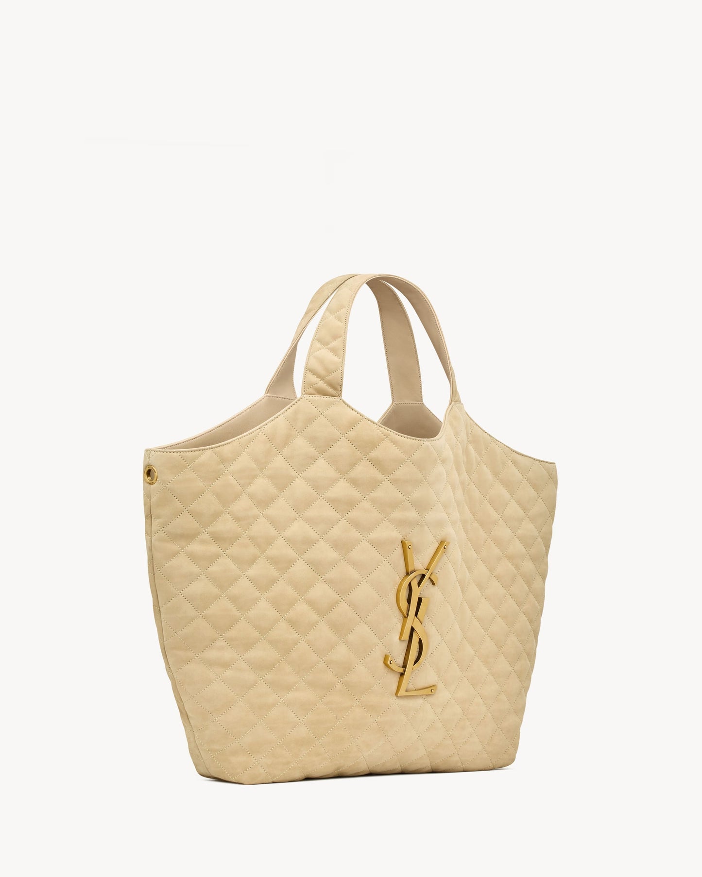 Saint Laurent ICARE maxi shopping bag in quilted nubuck suede
