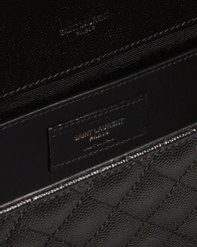 Saint Laurent Envelope Triquilt Medium YSL Shoulder Bag in Grained Leather