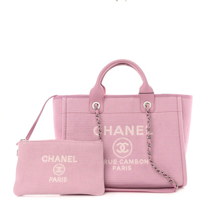 Chanel  Mixed Fibers Small Deauville Tote Pink