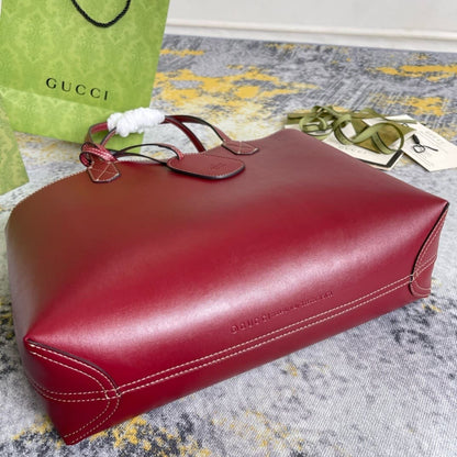 Gucci Tote Bag Floral Pattern GG Blooms Reversible Beige Pink