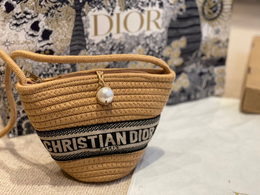 DIOR WICKER BUCKET BAG