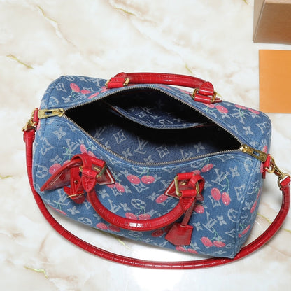 LOUIS VUITTON X TAKASHI MURAKAMI BOLSA SPEEDY SOFT 30 MONOGRAM DENIM BLUE 30CM N87627