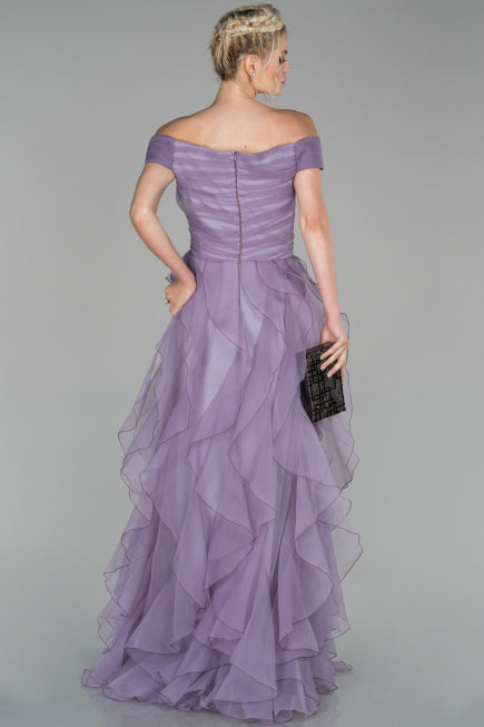 Purple elegant fashion A-line long layered ruffled tulle ball gown evening dress party dress gh2783