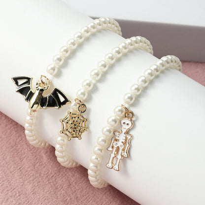 Halloween alloy pearl bracelet
