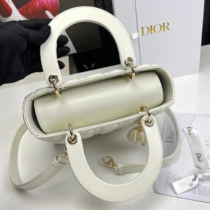 Dior Lady Medium White Bag 24cm