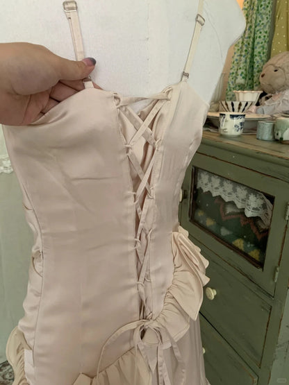 Stunning Champagne Sweet Cute Short Irregular Floral and Irregular Hem Chiffon Satin Homecoming Dress Evening Dress Birthday Party Dress Prom Dress Prom Dress gh3923