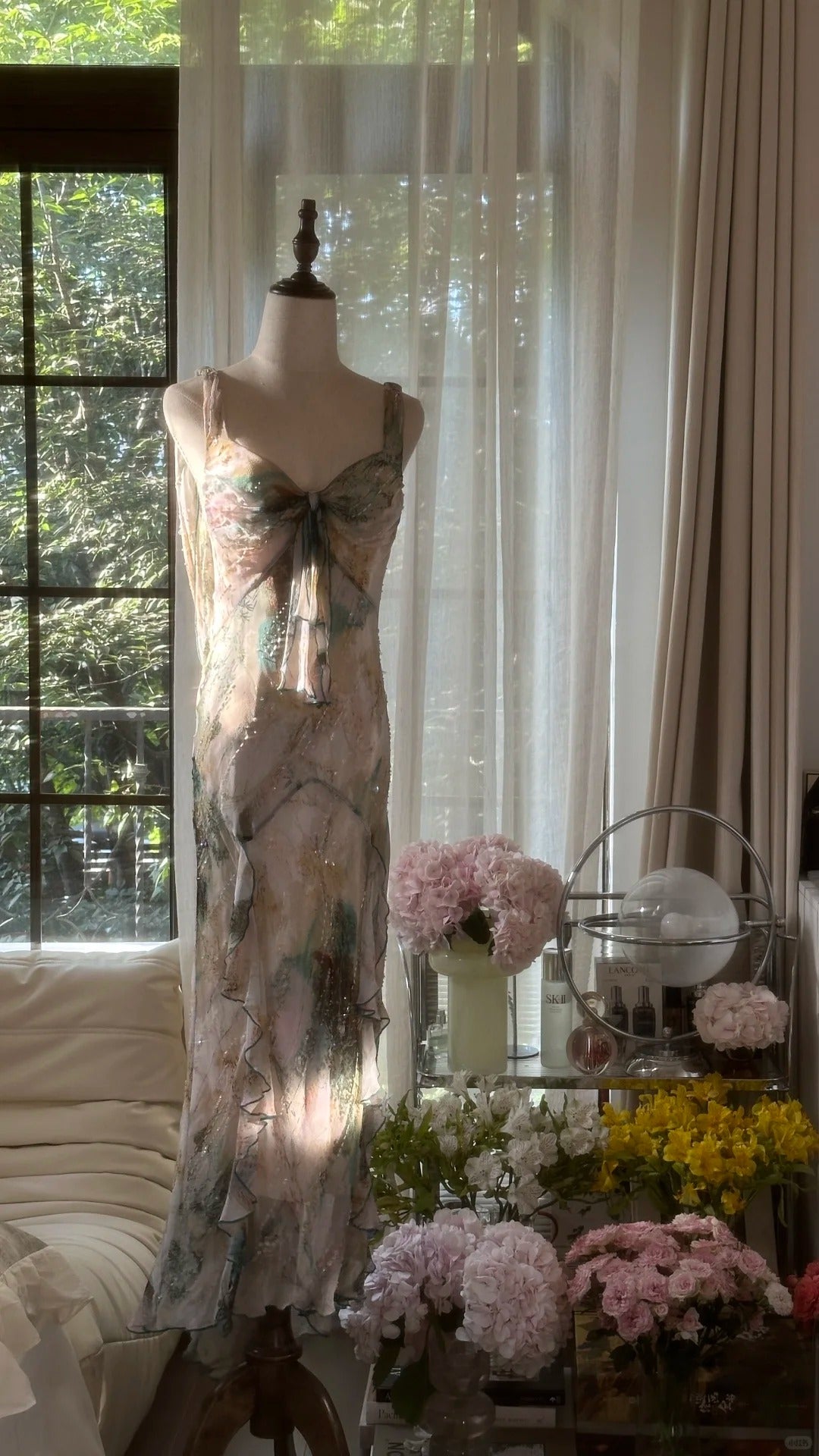 Fairy Beading Elegant Long Tiered Chiffon Ball Gown Evening Gown Party Dress gh4752