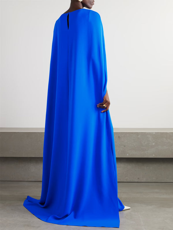 Round Neck Solid Color Maxi Dress