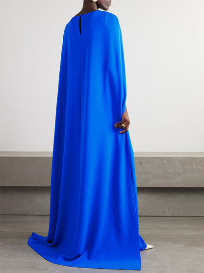 Round Neck Solid Color Maxi Dress