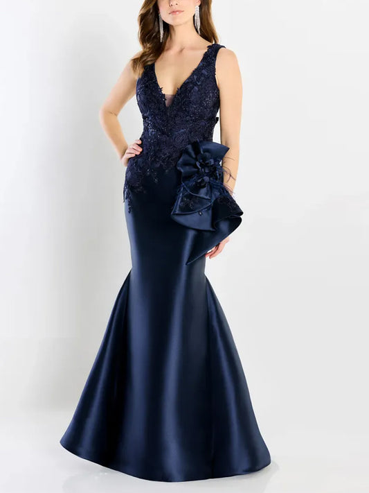 Sleeveless Lace Solid Color Maxi Dress