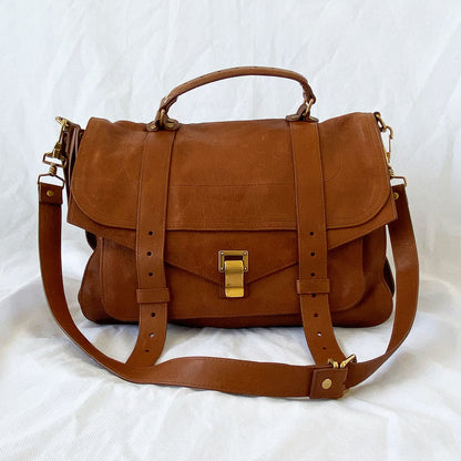 Proenza Schouler  Saddle Brown Leather Large PS1 Satchel Bag