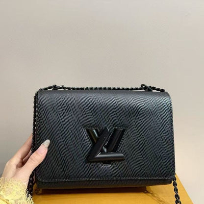 LOUIS VUITTON TWIST MM BAG ALL BLACK 23CM M25325