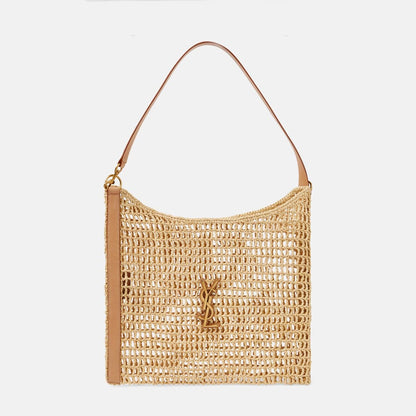 SAINT LAURENT Oxalis crochet raffia shoulder bag
