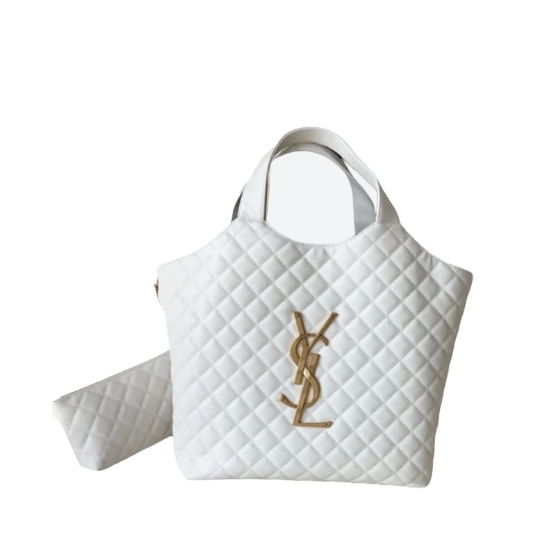 Saint Laurent ICARE maxi shopping bag in quilted nubuck suede