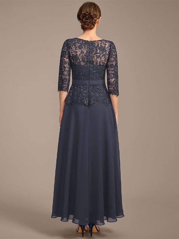 Lace Solid Color Midi Dress