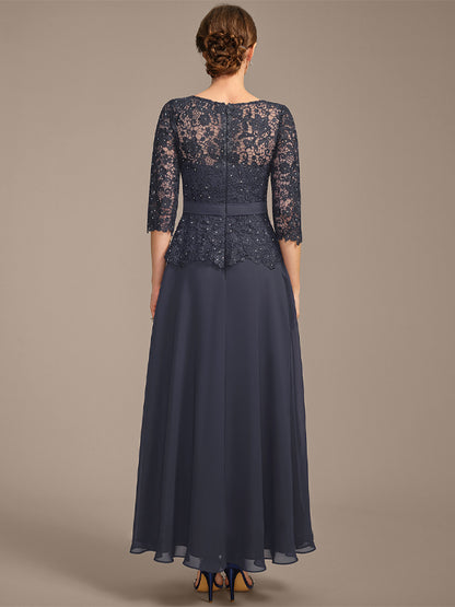 Lace Solid Color Midi Dress