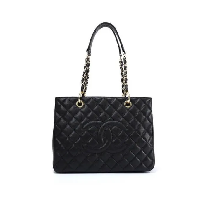 CHANEL CAVIAR QUILTED GRAND SHOPPING TOTE GST BLACK
