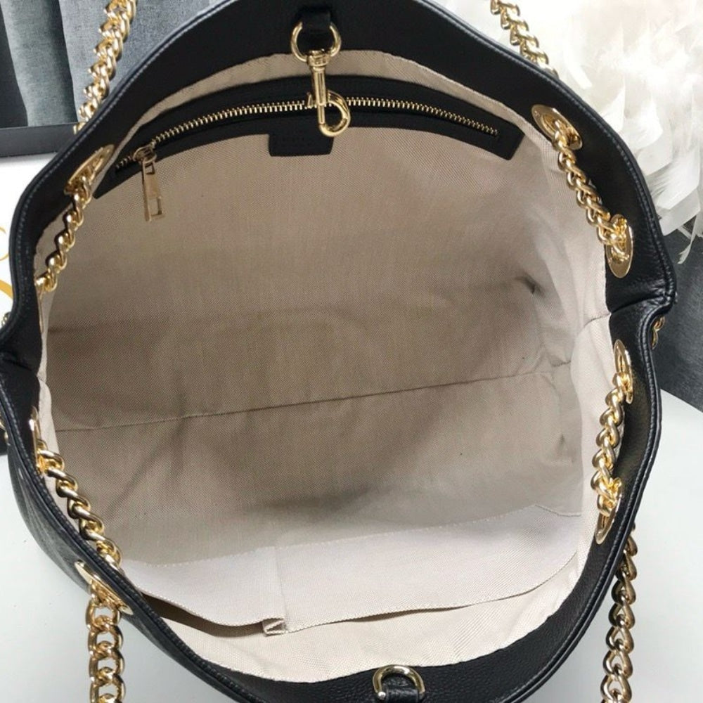 GUCCI SOHO SHOULDER BAG BLACK 38CM