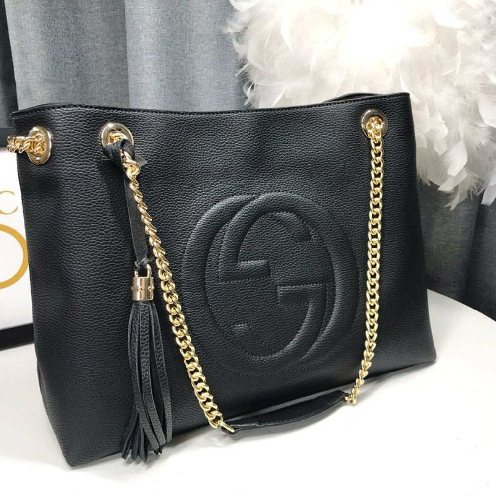 GUCCI SOHO SHOULDER BAG BLACK 38CM