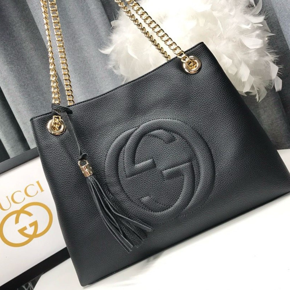 GUCCI SOHO SHOULDER BAG BLACK 38CM