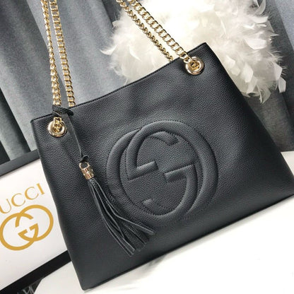 GUCCI SOHO SHOULDER BAG BLACK 38CM