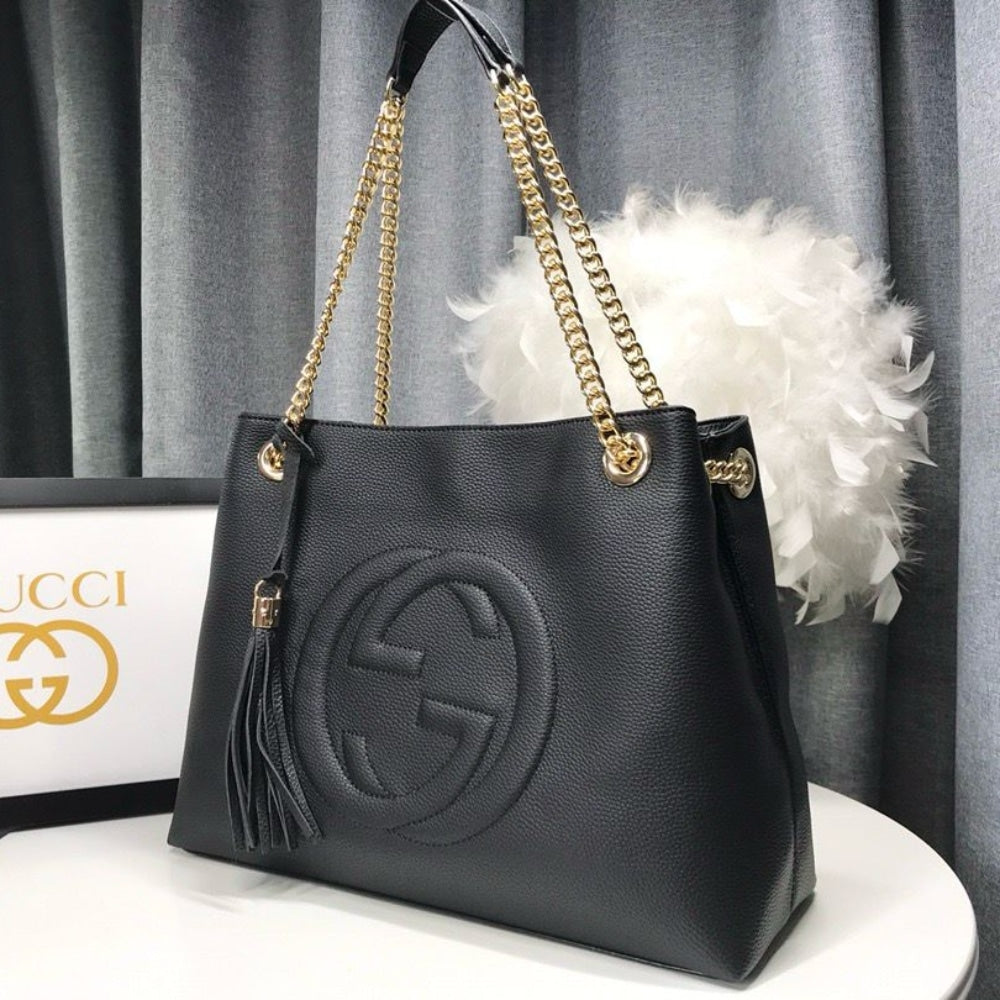 GUCCI SOHO SHOULDER BAG BLACK 38CM