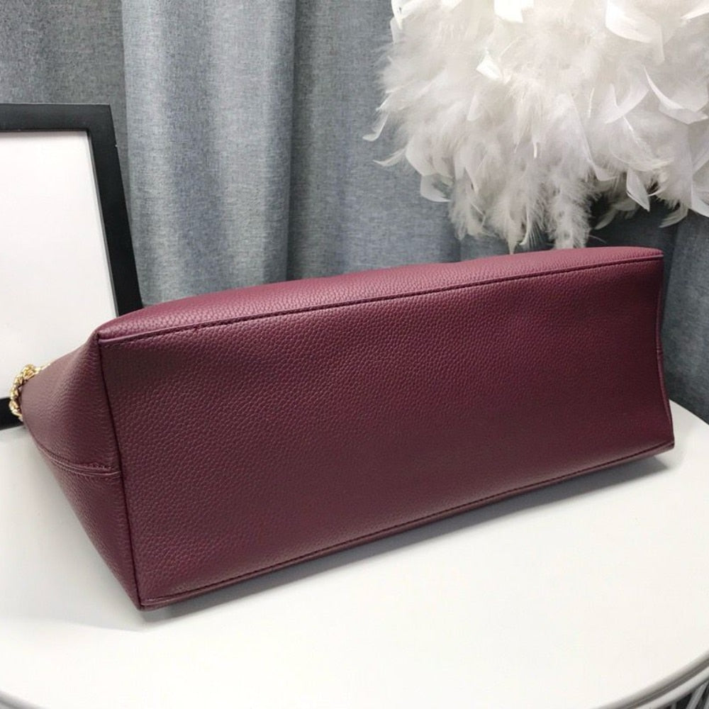 GUCCI SOHO SHOULDER BAG DARK RED 38CM