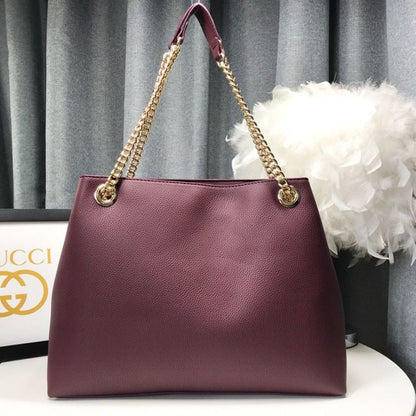 GUCCI SOHO SHOULDER BAG DARK RED 38CM