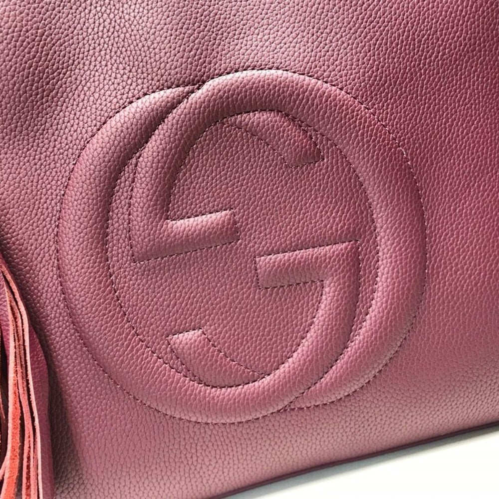 GUCCI SOHO SHOULDER BAG DARK RED 38CM