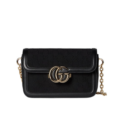 GUCCI GO SMALL SHOULDER BAG BLACK 21CM ‎826761 FAEKK 1000