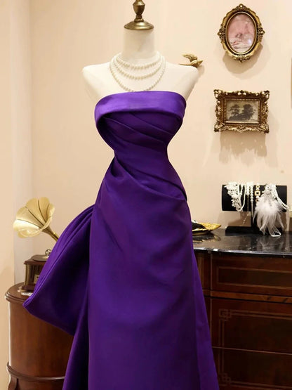 Purple Pretty Elegant Fashion Spaghetti Strap Long Satin Ball Gown Evening Dress Party Dress gh3543