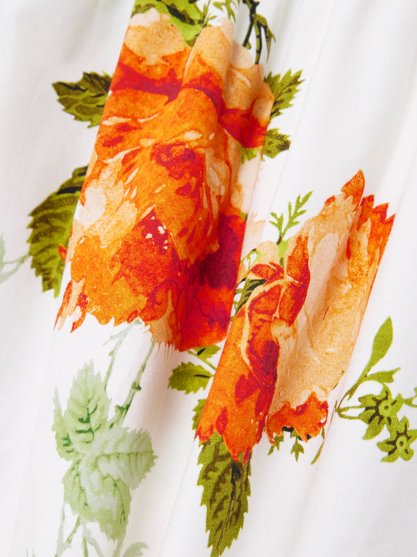 Ruffled Floral-print Cotton-poplin Maxi Dress