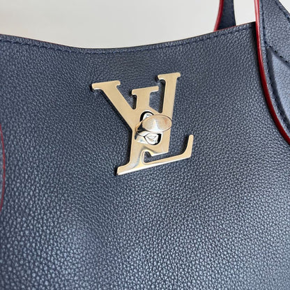 Louis Vuitton navy leather Lockme Go Tote bag