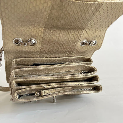 Chanel Mini Rectangle Gold Python Crossbody Bag