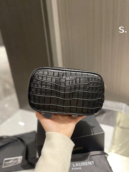 YSL Lou Croc-Embossed Camera Bag