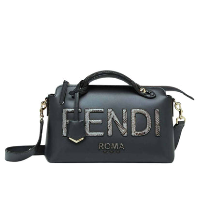 FENDI BY THE WAY MEDIUM BOSTON BAG ELAPHE BLACK 28CM