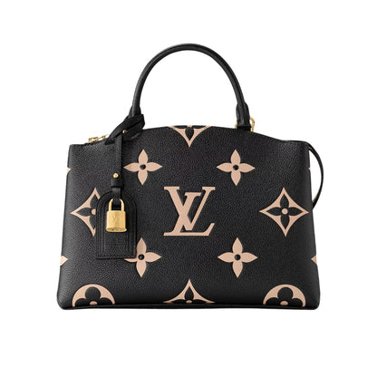 LOUIS VUITTON PETIT PALAIS BICOLOR MONOGRAM EMPREINTE BLACK AND BEIGE 28CM M58915